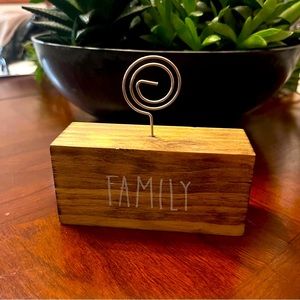 “Family” Wooden/Metal Photo Stand
